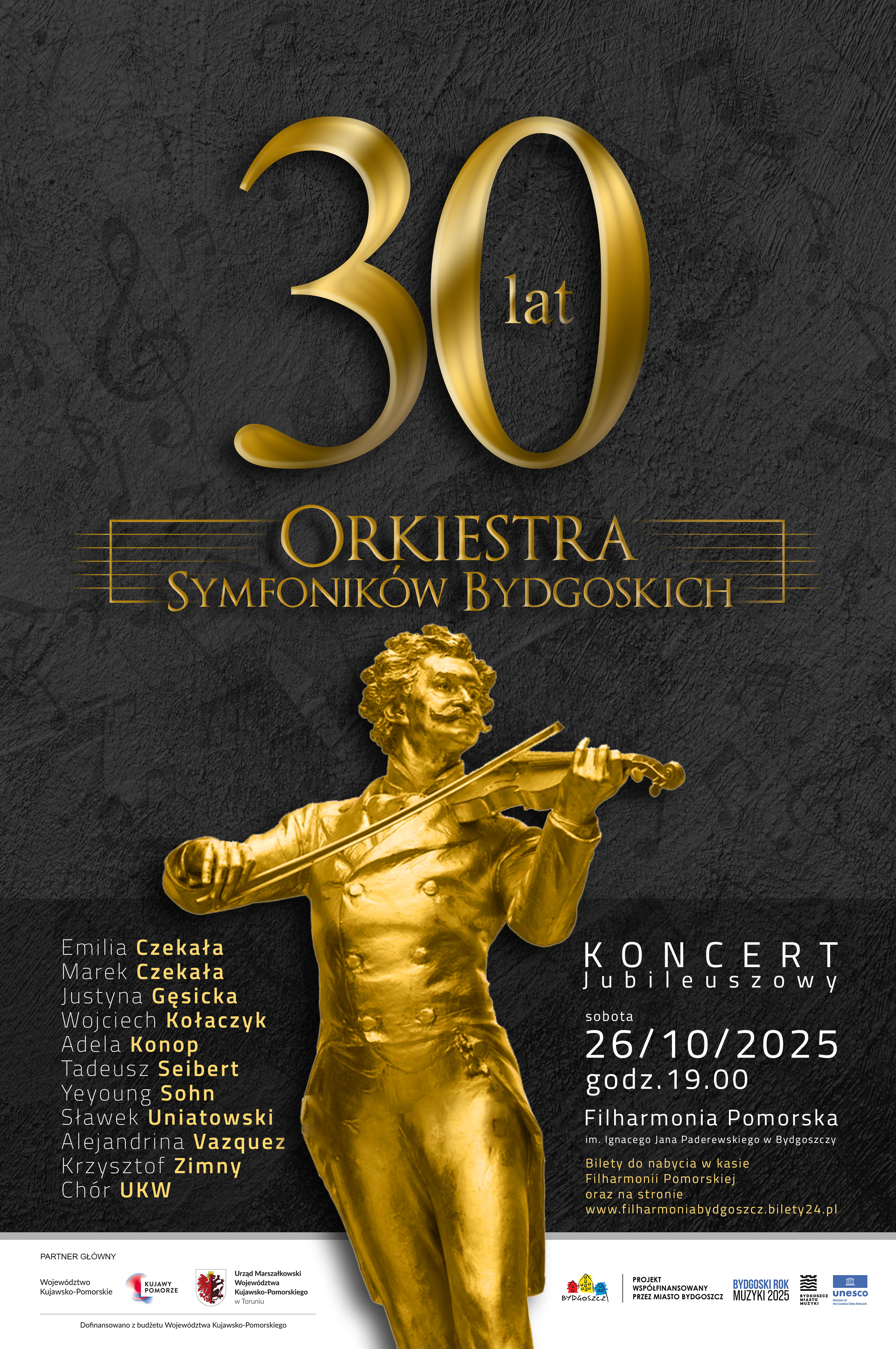 plakat koncertu jubileuszowego orkiestry
